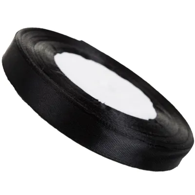 Produktbild von Dekolo Satin Schleife Hochzeit Satinband Geschenkband Schleifenband Geburtstag Deko 12mm x 32m Rolle Schwarz