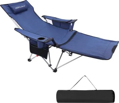Immagine prodotto di Sdraio multifunzionale da campeggio e da spiaggia, blu, 2 in 1, 150 kg, pieghevole