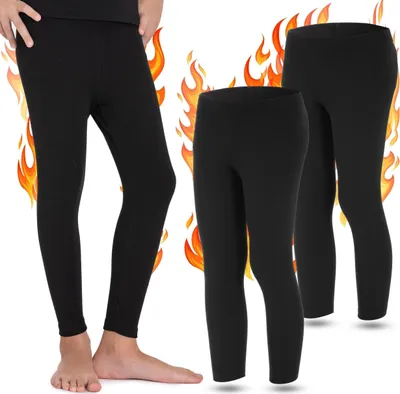 Produktbild von 2 Kinder Jungen Mädchen THERMO Leggings mit Fleece warm 104-110