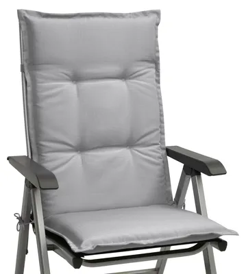 Produktbild von Beautissu Hochlehner Set Base HL Sitzkissen, 120x50x6cm Hellgrau