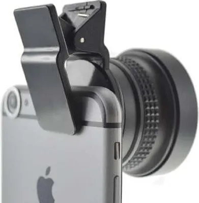 Produktbild von SYSTEM-S Fischaugen und Makro 37 mm Linse mit Clip und Schutztasche für Smartphone