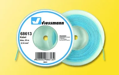 Produktbild von Viessmann 68613 - Kabel auf Abrollspule 0,14 mmÃƒâ€šÃ‚², blau, 25 m  - Neu