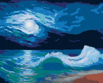 Immagine prodotto di Zuty - Dipingere con i numeri - PAESAGGIO MARINO AL CHIARDI'LUNA, 40x50 cm, tela tesa su telaio