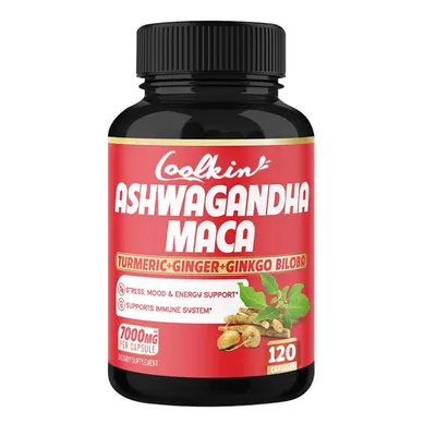 Image de Ashwagandha & Maca 7000mg (120 capsules) Complément alimentaire, énergie, endurance, muscle, force, testostérone, santé masculine