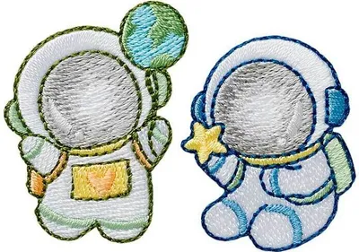 Produktbild von Mono-Quick 16241 Astronauten 2er-Set Applikation, Bügelbild, Patch, Aufnäher, Weltall, Weltraum