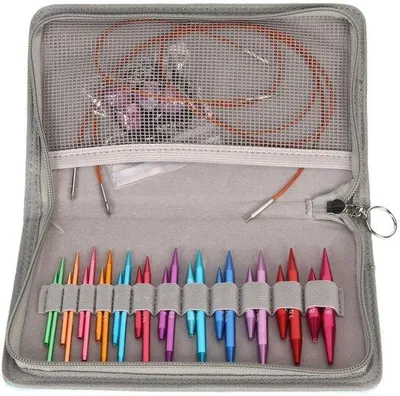 Produktbild von Verwisselbare Rundnadelkit - 3-8 mm - Leichtes Aluminium - Reise-Tasche - Langlebig - Komfortable Handhabung - Nadeln