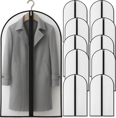 Image de EDIBAZZAR | Organisateur de penderie, imperméable, couverture transparente pour vêtements, set de 10 pièces