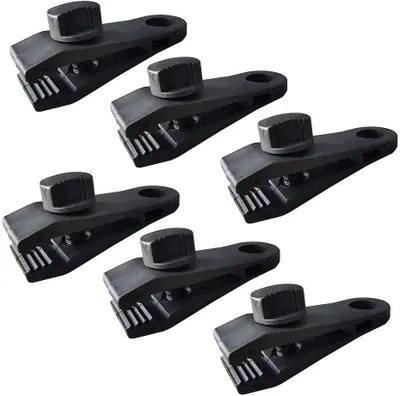 Produktbild von Wasserdichte Planenklammer, Sonnenschutzklammer, Campingzeltklammer, 6 Stück (schwarz)