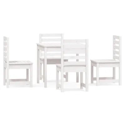 Produktbild von vidaXL 5-tlg. Garten-Essgruppe Weiß Massivholz Kiefer