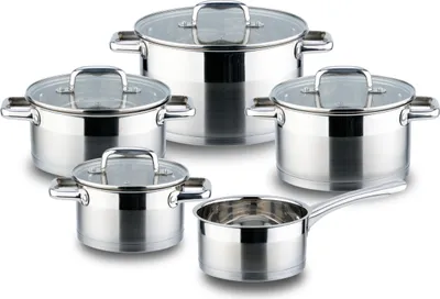 Produktbild von Linnuo 9tlg Topfset Induktion Kochtopf Set Edelstahl Töpfe mit Glasdeckel für alle Herde inkl Induktionsherd geeignet für Spülmaschine und Backofen hochwertiges Kochset für moderne Küchen