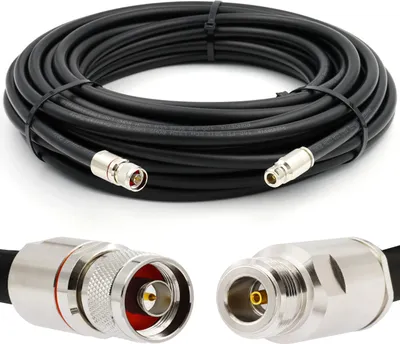 Produktbild von N Stecker auf N Buchse Koaxialkabel 100m — 50ohm 10D-FB Wasserdichtes Ø13mm Verlängerung Ultra Low Loss antennenkabel — WiFi RF Antenne GSM 3G 4G LTE 5G Router Signalverstärker Lora Ham CB Funk