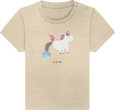 Produktbild von Mr. & Mrs. Panda Babyshirt Einhorn Pupsen 24. - 36. Monat - Natural Raw - Geschenk, Spaß, Baby Oberteil, Freundin,  T-Shirt, Unicorn, Organic Shirt, Regenbogen, Pups
