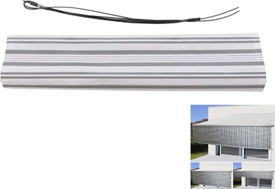 Zdjęcie produktu dla Falbana do elektrycznej markizy kasetowej T124, 5x3m zwijana falbana poliester ~ szaro-biały