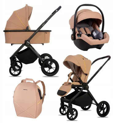 Zdjęcie produktu dla BabyLux® Wózek Dziecięcy 3w1 BOLDO Spacerówka Gondola Lekki Składany Zestaw, Fotelik Samochodowy I-Size, 4 Pozycje Oparcia, Torba i inne Akcesoria