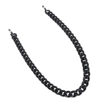 Produktbild von Brillenkette im einfachen Stil, rutschfest, für Sonnenbrillen, Lesebrillen, Halter, Schlüsselband, Zubehör (schwarz)