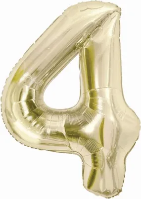 Immagine prodotto di Pallone in foil, numero 4, oro, champagne, 85 cm