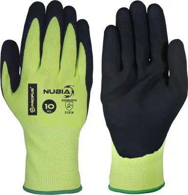 Produktbild von 1 Paar Arbeitshandschuche Berufshandschuhe Schutzhandschuhe NUBIA Latex Gelb (NUBIA-1) Gr. 6