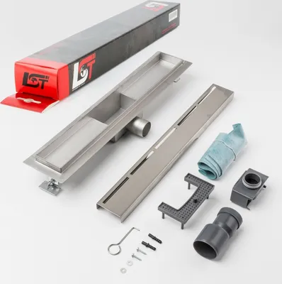 Produktbild von Duschrinne Linien 500 x 70 mm höhenverstellbar Duschablauf Duschrost Duschgitter