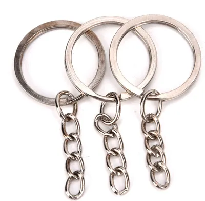 Produktbild von 100pcs/set Silber Nickel Metall Runde DIY Schlüsselring Schlüsselanhänger Schmuck Findings Zubehör (25mm)
