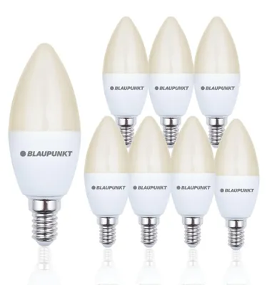 Produktbild von Blaupunkt Glühbirne e14 - Led Lampe Kerzenform - C35 Matt - 7W ersetzt 50W - 595 Lumen - 2700K Warmweiß - Nicht‑Dimmbar - 8er Set