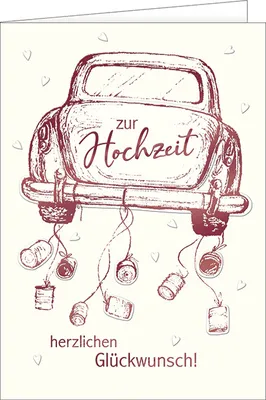 Produktbild von Hochzeit - A4 Karte mit Umschlag – Auto - „Zur Hochzeit“