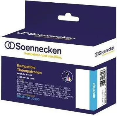 Produktbild von Soennecken Tintenpatrone 84114 wie Brother LC900 5 St./Pack.