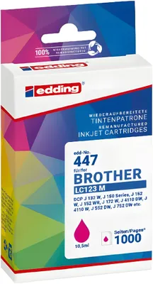 Immagine prodotto di edding 18-447/18-447-01 edding EDD-447  magenta Druckerpatrone kompatibel zu brother LC-123M