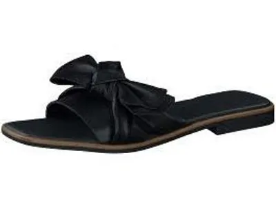 Produktbild von Paul Green Damen Sandalen Schwarz mit offenem Zehenbereich, Schleifen-Riemen und flacher Sohle