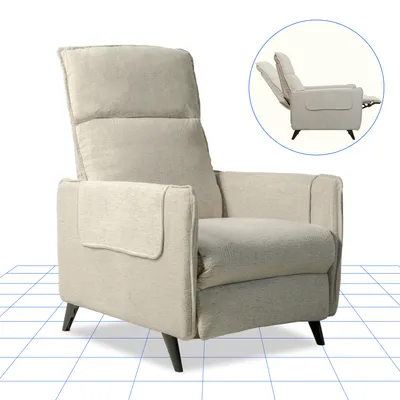 Produktbild von FLEXISPOT Relaxsessel Fernsehsessel mit Liegefunktion, ideal für kleine Wohnungen, Verstellbarer TV Sessel, Ruhesessel, Polstersessel (Beige)
