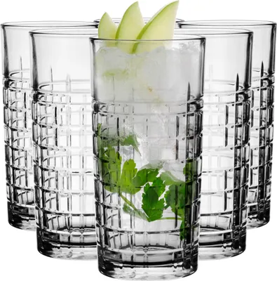 Produktbild von Glasmark Krosno Wassergläser Gläser Trinkgläser Set Cocktail Gin Wasser Longdrinkgläser  Trinkglas Transparent Mit Kristall Effekt 6 x 320ml