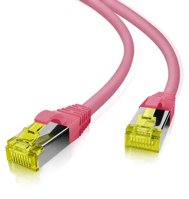 Produktbild von helos Cat.6a Patchkabel Ultraflex GHMT AWG 26/7 magenta 0,5m