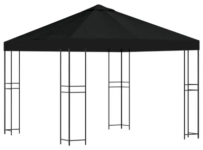 Produktbild von Pavillon 3 x 3 m Schwarz Polyester und Stahl 190 gsm