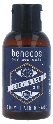 Productafbeelding van Benecos For Men Only 3-in-1 Body Wash Mini (50 ml)