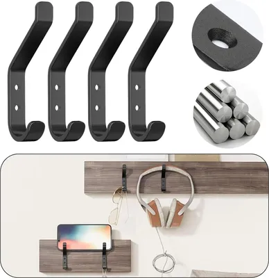 Produktbild von Wandgarderobe im modernen minimalistischen Stil aus rostfreiem Stahl, Wandhaken, Badezimmerhaken, wasserfest