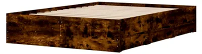 Produktbild von Bettgestell aus Holzwerkstoff mit Schubladen | Räuchereiche | 193 x 138 x 33 cm | Schlafzimmer