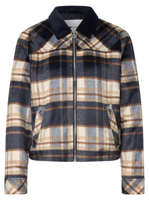 Produktbild von Street One Short Check Jkt w. Corduroy Co Obsidian Blue 40