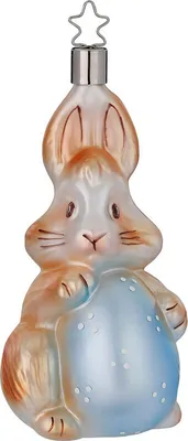 Image de INGE-GLAS Manufaktur - Ornement en verre Lapin de Pâques, H : 11,5 cm