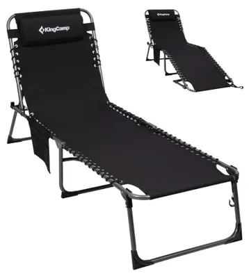 Produktbild von Sonnenliege klappbar KingCamp Magnolia B40 KC2649 Schwarz