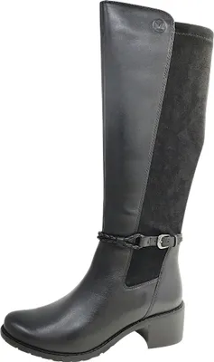 Produktbild von Caprice Damen Stiefel Leder Langschaft mit Zierriemen und Blockabsatz 9-25600-43, Größe:41 EU, Farbe:Schwarz