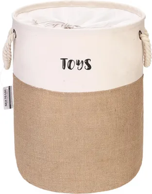 Produktbild von Faltbare Wäschekorb aus Jute und Leinen - leichtgewichtig - 46,8 Liter
