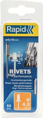 Productafbeelding van Rapid Tools 5000386: Universele blindniet, 4,0 x 18 mm, van aluminium
