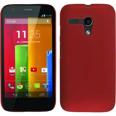 Produktbild von PhoneNatic Case kompatibel mit Motorola Moto G - Hülle rot gummiert Hard-case + 2 Schutzfolien