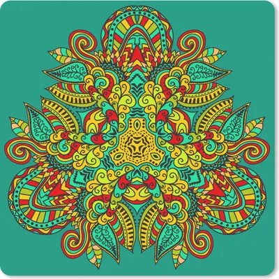 Produktbild von MuchoWow® Mauspad Mousepad Muster - Locken - Folklore 20x20 cm - Mousepads - Maus Mat - Pad - Mausunterlage - Desk Mat - Bureauartikeln