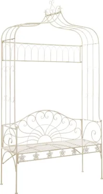 Obrázok produktu pre Záhradná lavička 122 cm, železo, starožitná, biela