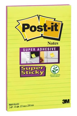 Immagine prodotto di Post-It Super Sticky pouch autoadesiva Rettangolo Multicolore 45 fogli Autoadesivo