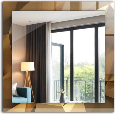 Produktbild von Bedruckter Spiegel - Wandspiegel - Dekorativer - Modern - 60x60 cm - Geometrische Formen