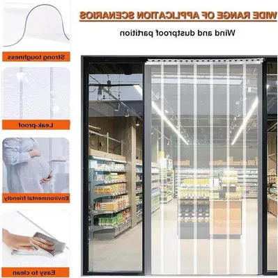 Produktbild von Famanu PVC-Gardinenschienen - Vliesvorhang für Kühlräume - 135x270 cm - Transparent