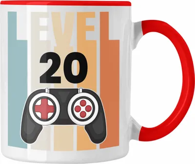 Produktbild von Trendation - 20. Geburtstag Tasse Gamer Jungs Jungen Geschenkidee zum Geburtstag Lustig Zwanzig (Rot)