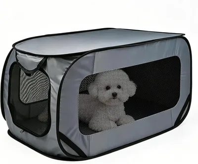Produktbild von Faltbare und tragbare Hundehütte für den Innenbereich, atmungsaktiv, für Haustiere, Welpen und Kätzchen in kleinen bis mittelgroßen Größen, für Haus, Wohnzimmer, Balkon, Outdoor-Aktivitäten, Reisen, Camping und Picknicks