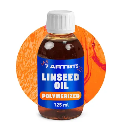 Produktbild von 7 Artists Leinöl Polymerisiert 125 ml – Linseed Oil für Ölfarben | Malmittel & Verdünner für Ölmalerei | Hochwertiges Ölmedium für Künstler
